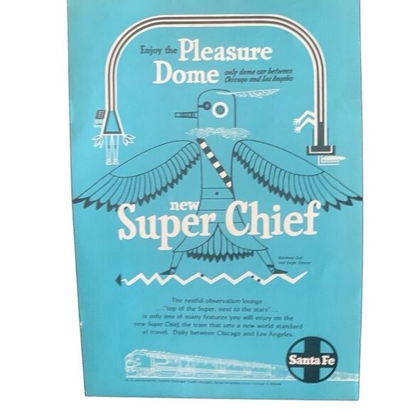 Vintage 1951 Santa Fe New Super Chief Ad Advertisement - Picture 2 of 4